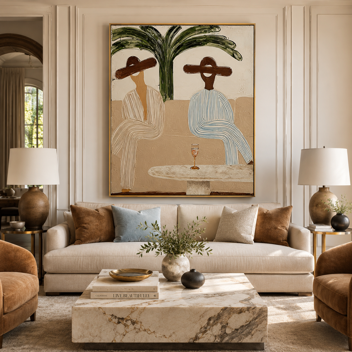 Palms - Hand-Painted Minimalist Painting