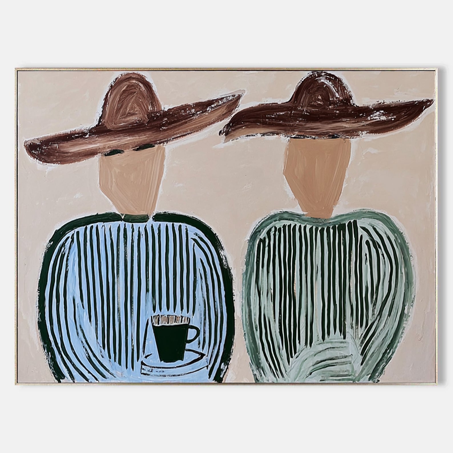 Under the Brim -- Abstract Human Form Oil Painting