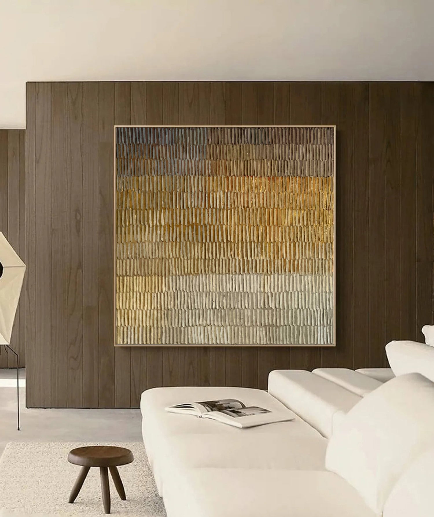 Textured Beige Brown Abstract Painting, Modern Minimalist Wall Art