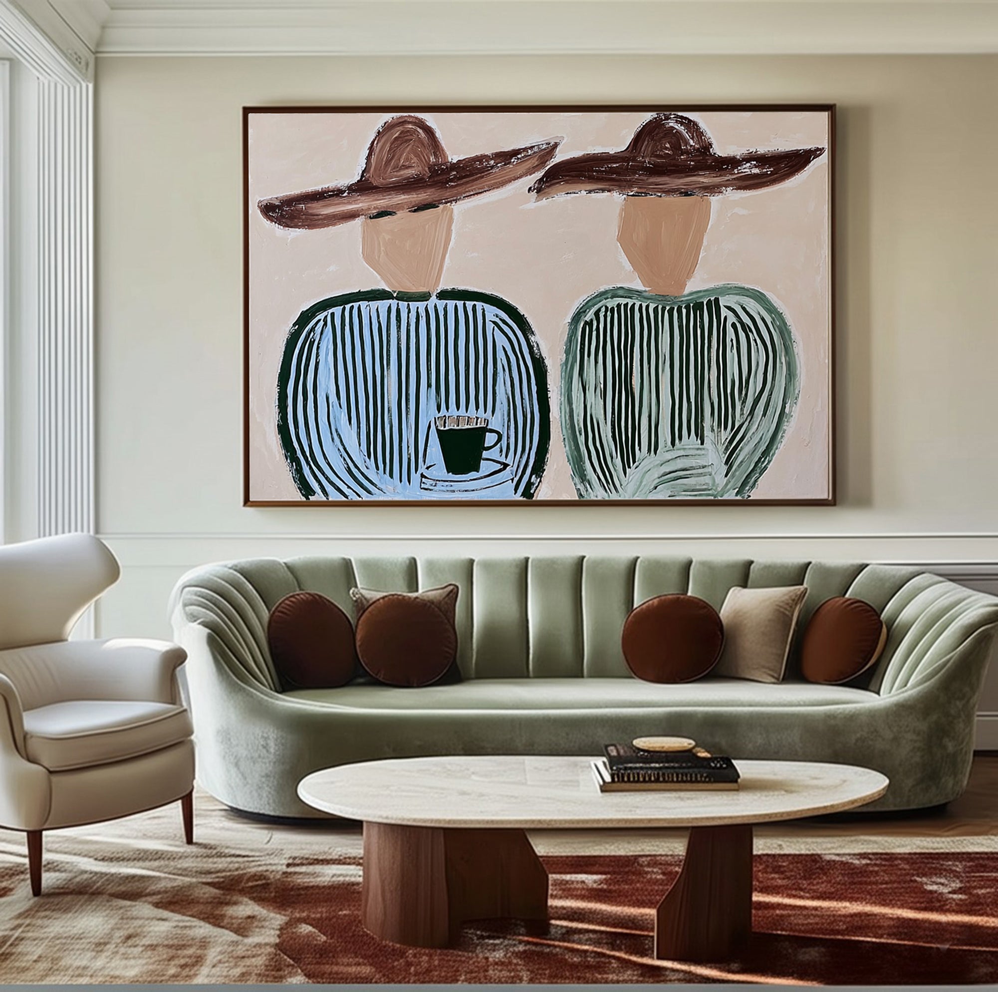 Under the Brim -- Abstract Human Form Oil Painting