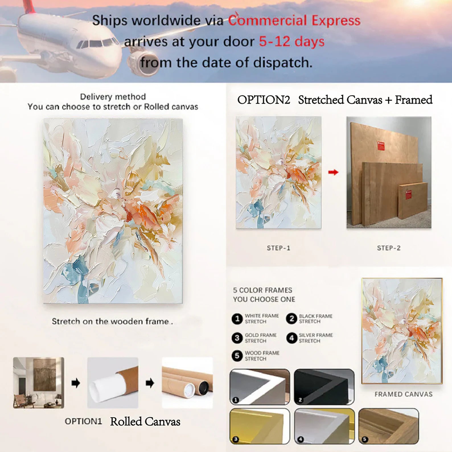 Textured Beige Brown Abstract Painting, Modern Minimalist Wall Art