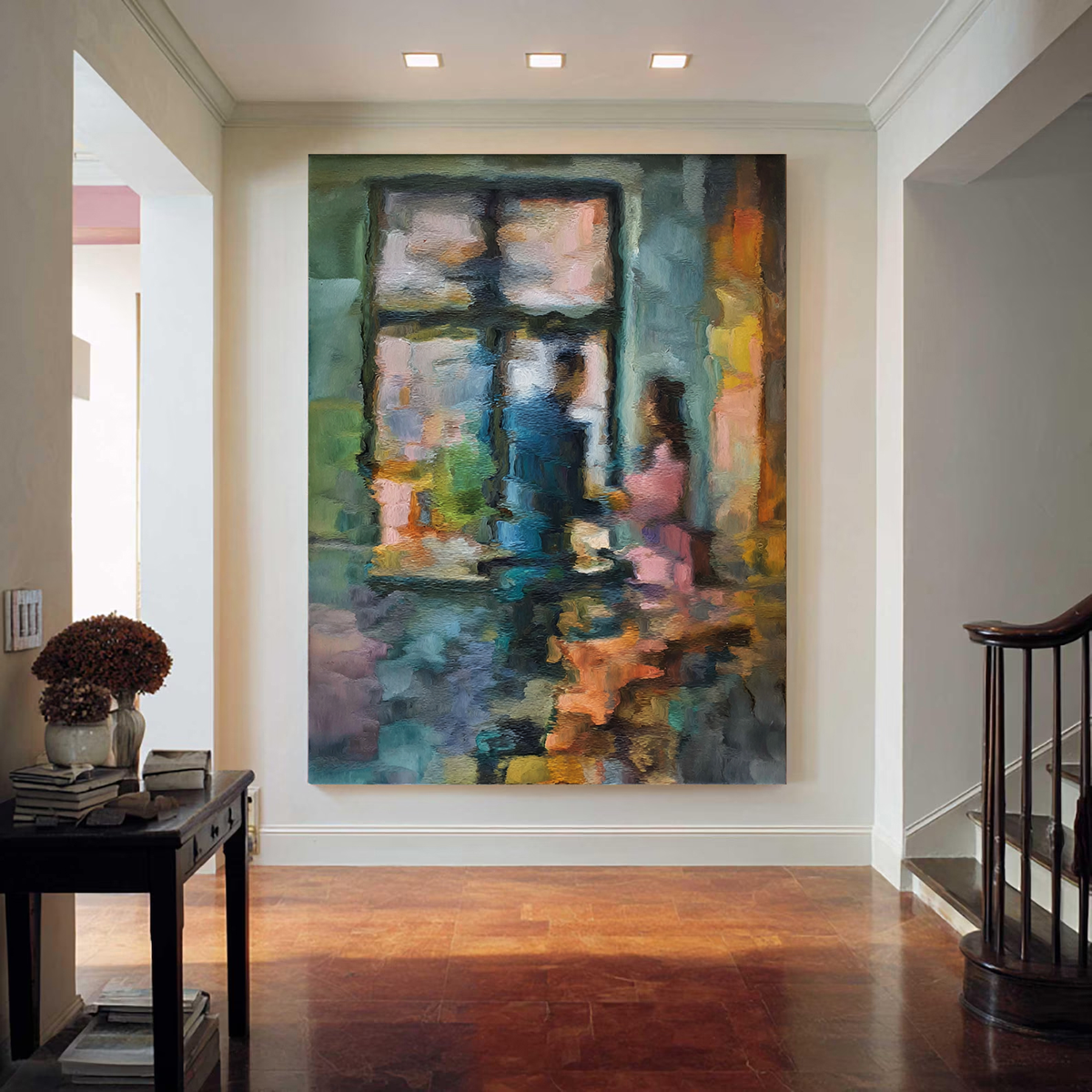 Hand-Painted Abstract Water Reflection Painting -- Modern Contemporary Wall Art Forever