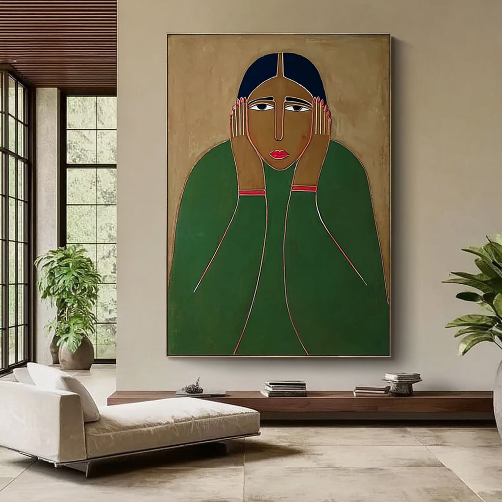 The Weight of Thought -- Emotional Figurative Wall Art