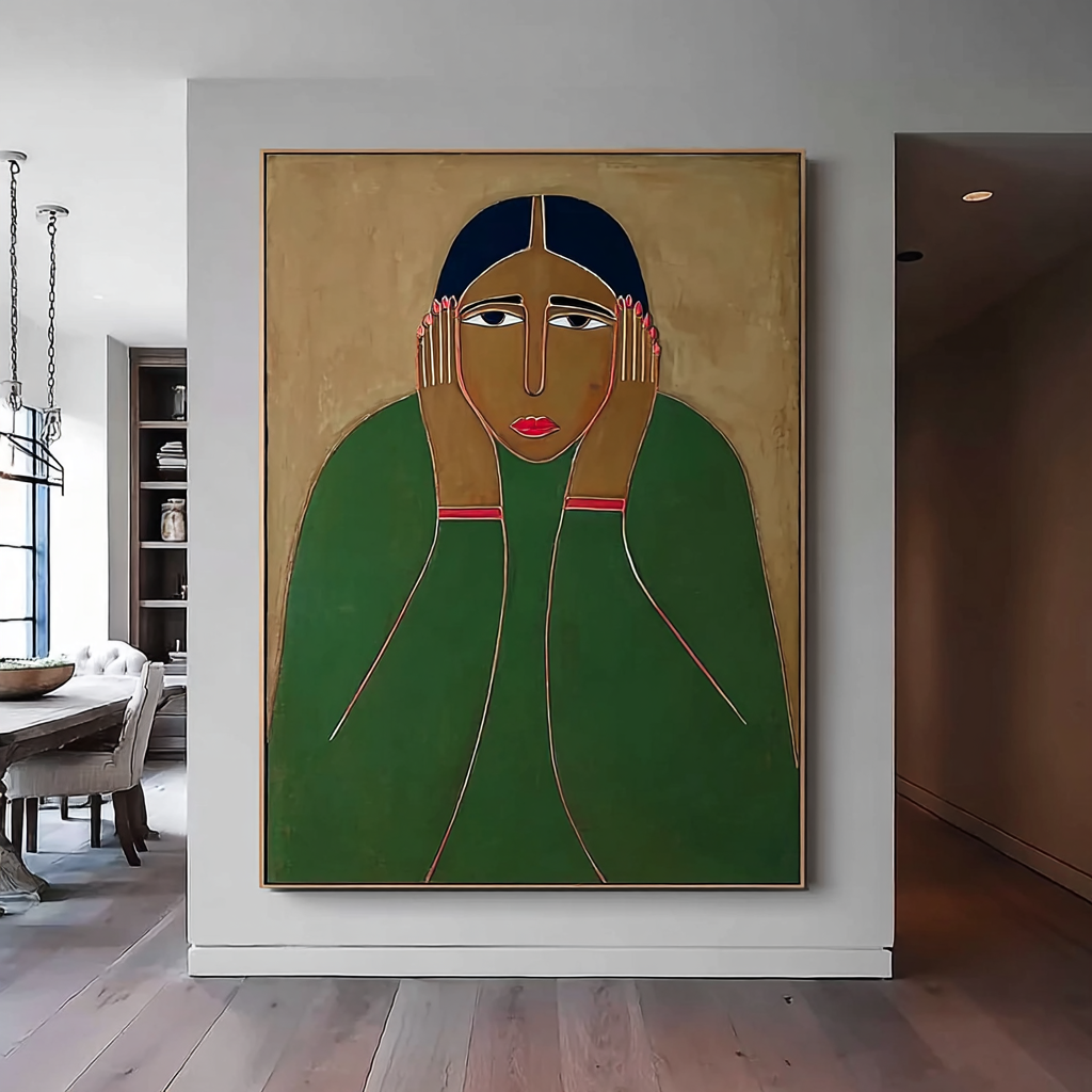 The Weight of Thought -- Emotional Figurative Wall Art