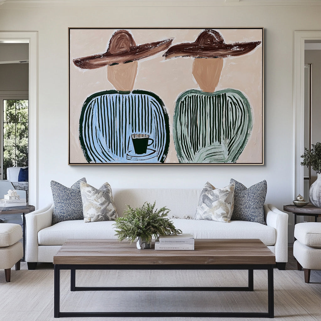 Under the Brim -- Abstract Human Form Oil Painting