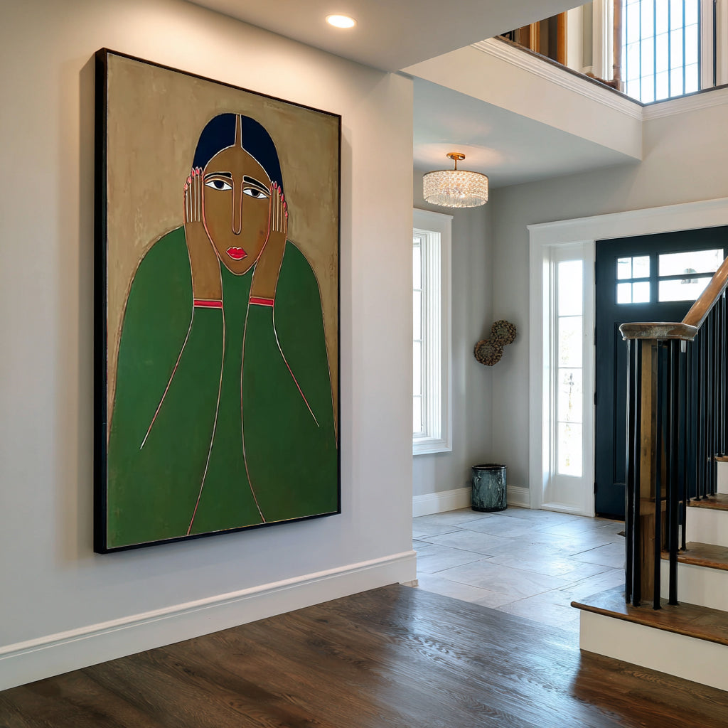 The Weight of Thought -- Emotional Figurative Wall Art