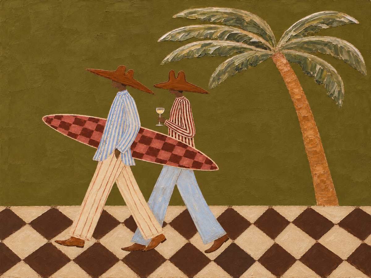 Together - Coastal Surfer Couple Painting