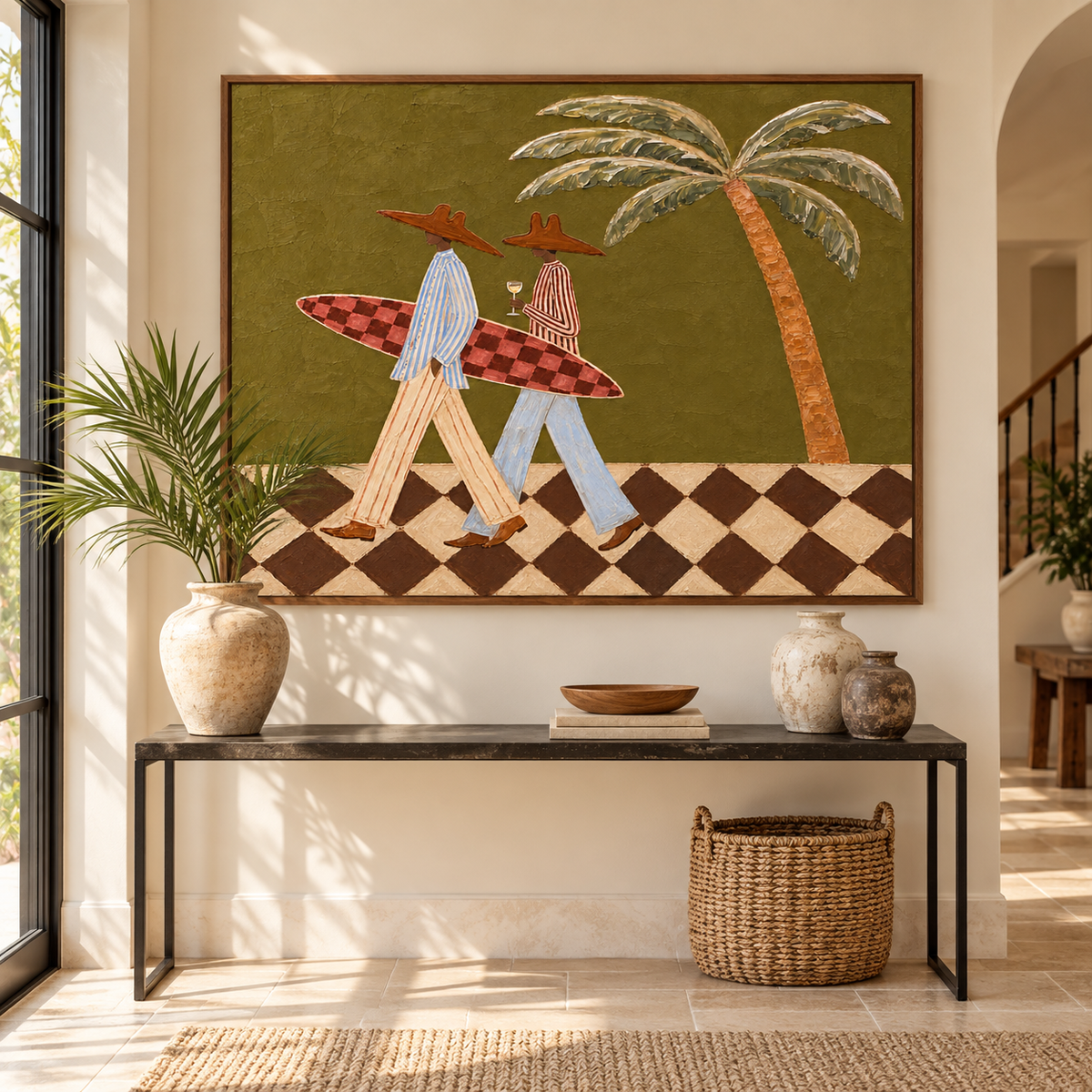 Together - Coastal Surfer Couple Painting