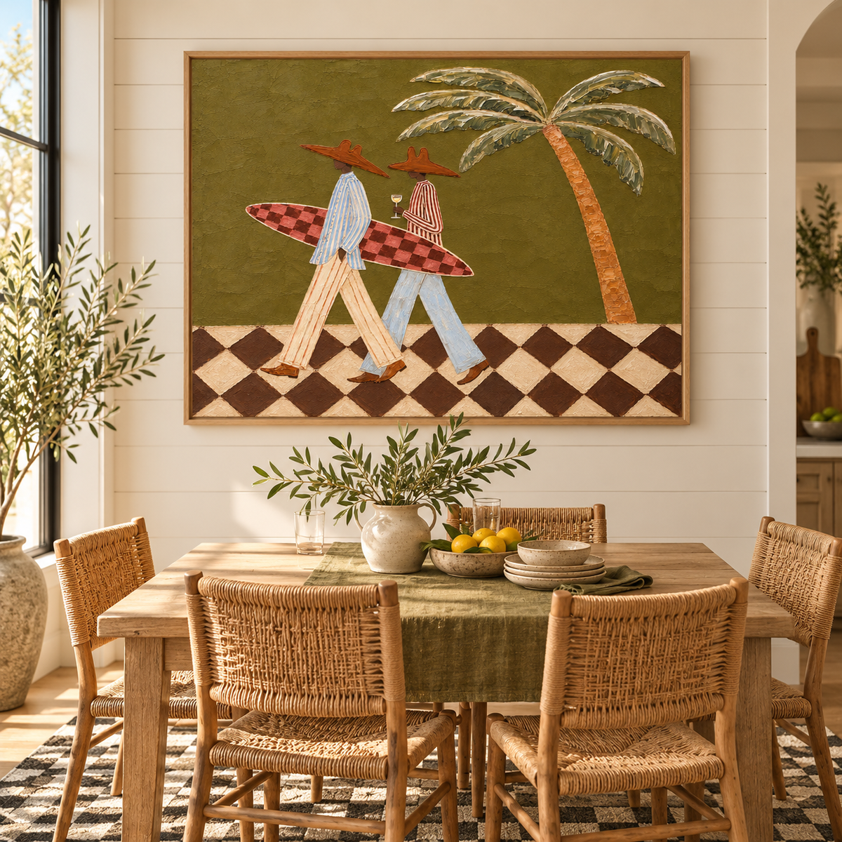 Together - Coastal Surfer Couple Painting