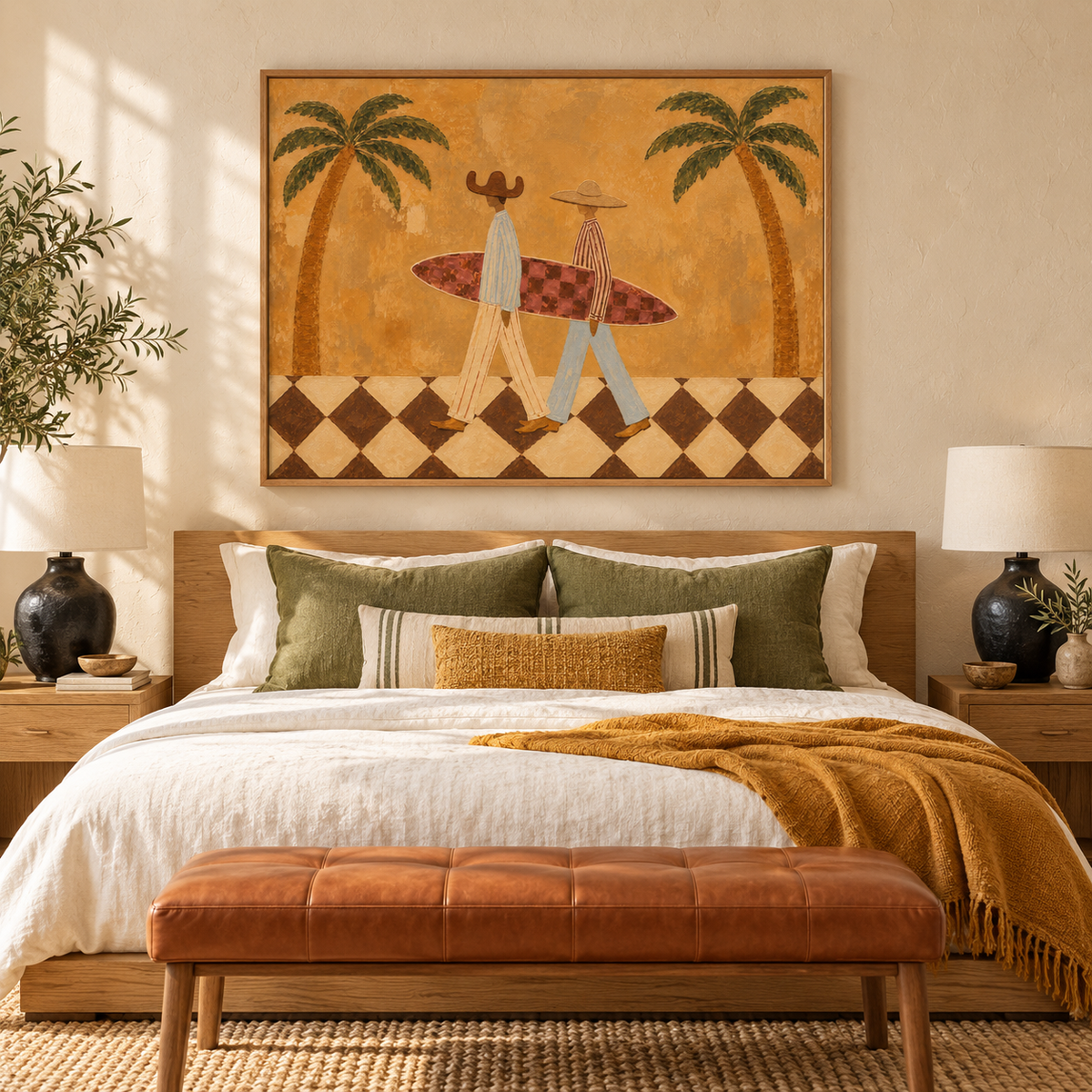 Surf Couple Coastal Western Painting
