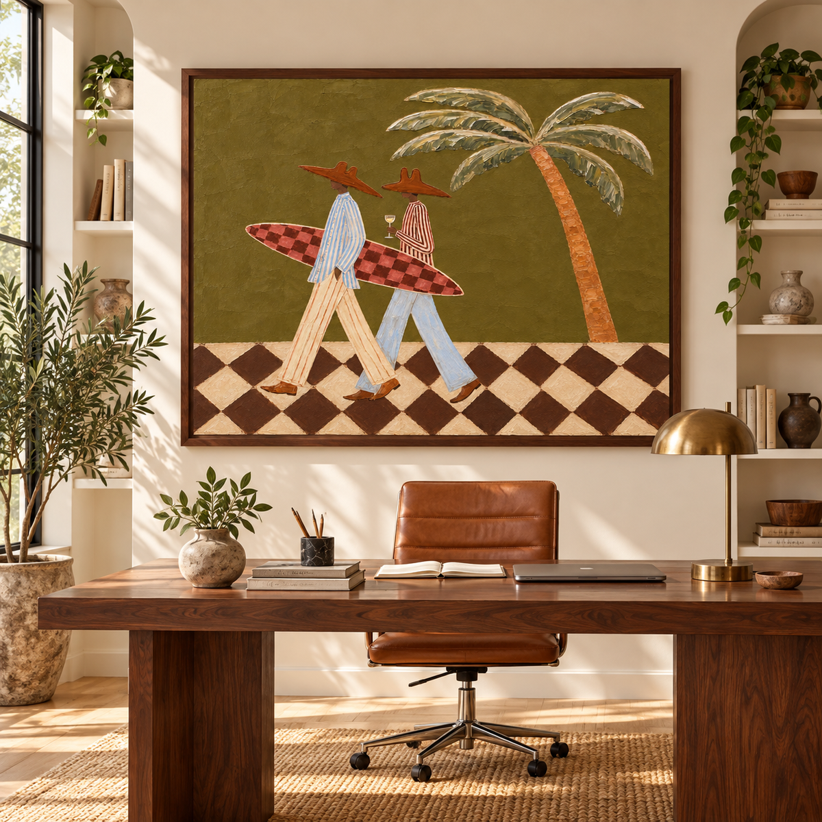 Together - Coastal Surfer Couple Painting