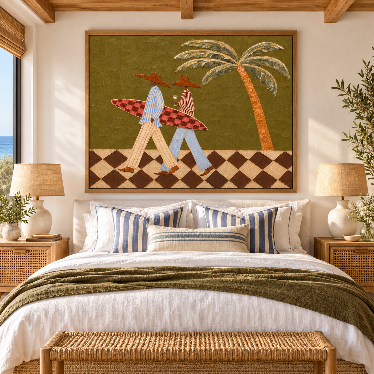 Together - Coastal Surfer Couple Painting