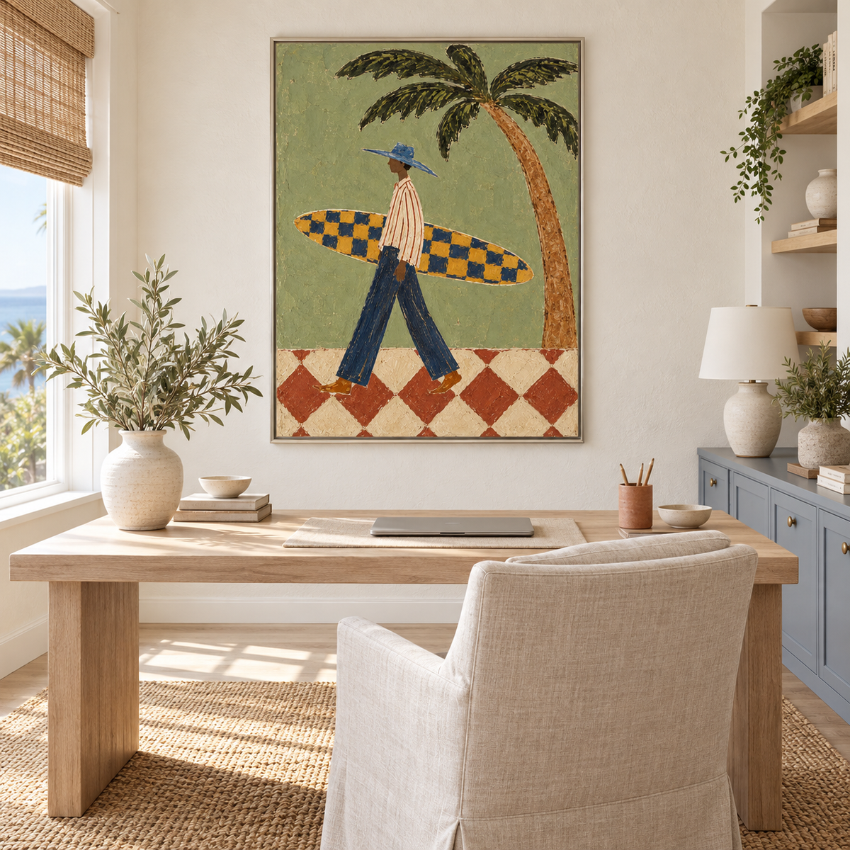 Coastal Surf Sage Green Painting
