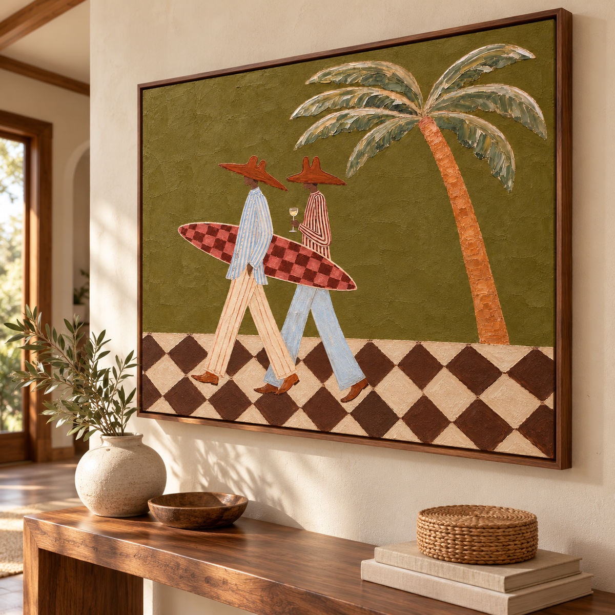 Together - Coastal Surfer Couple Painting