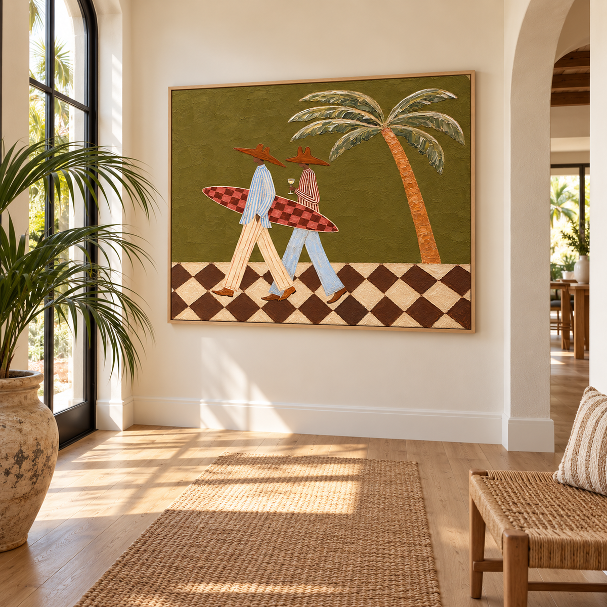 Together - Coastal Surfer Couple Painting