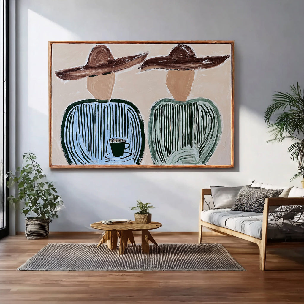 Under the Brim -- Abstract Human Form Oil Painting